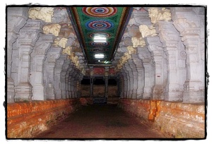 Pillars inside the temple