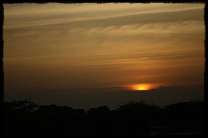 Sunset approaching Rameshwaram Bridge