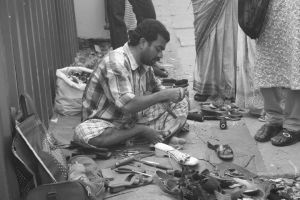 Busy earning his bread