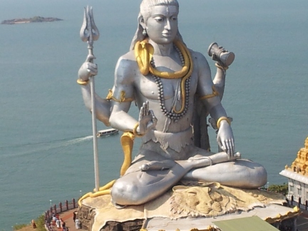 Lord Shiva's Statue as seen from the Temple Gopuram