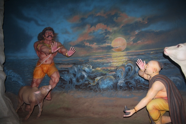 Ganesha places the Atma Linga on the ground