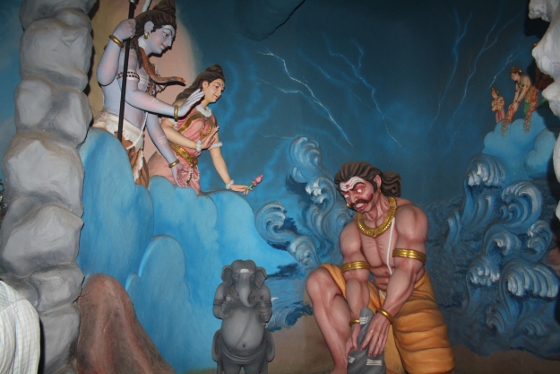 Ravana uprooting the Atma Linga