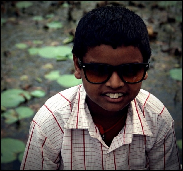 Idranna a local kid at the Lakshmi Temple