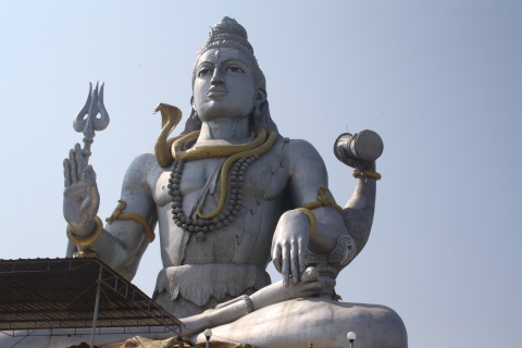 Lord Shiva's Statue at the base of the temple