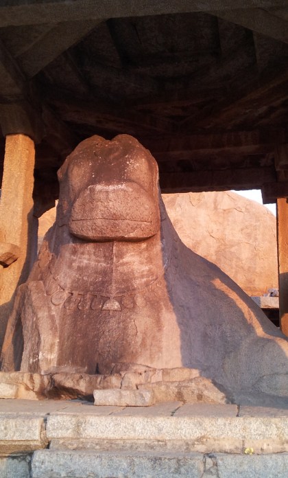 The Monolithic Bull near Matanga Hill Stone Chariot at the Vijaya Vittala temple, Hampi, Ruins, Vijayanagara, Tenali Rama, Visit to Hampi, Travel guide to Hampi, Hampi India, Indian ruins, Indian temples, Karnataka, Hampi, Krishnadevaraya