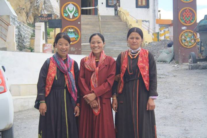 Local women outside the monastery