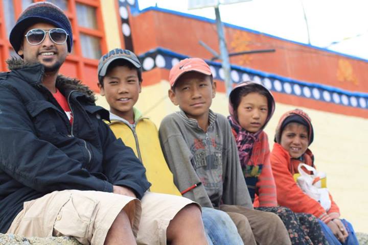 Hanging out with the local kids