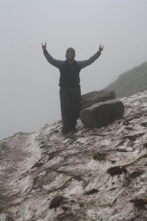 Crossing the Glacier en route Valley of Flowers, Western Himalayas